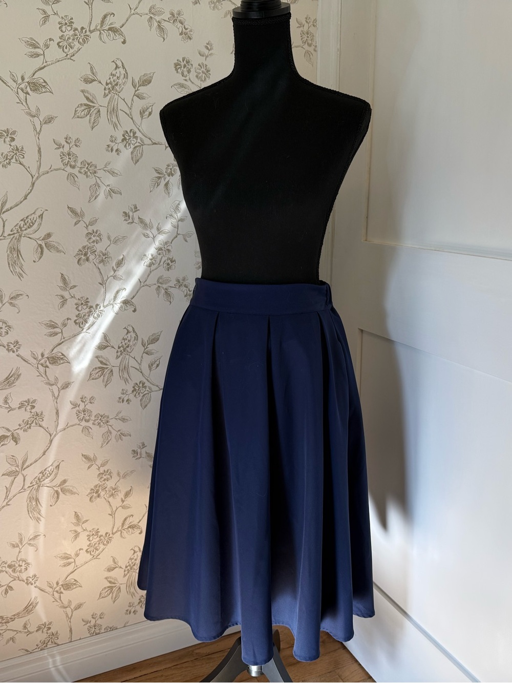 Navy blue swing skirt
